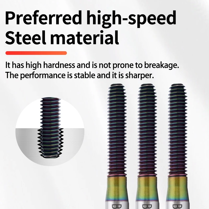HSSE-M42 JIS Standard TC50 Coating Roll Forming Tap M0.5 M0.6 M2 M3 M4 M5 M6 M7 M8 Machine Thread Ta