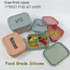 Silicone Lunch Box 3 Compartment Personalized Name Bento Box Leakproof Silicone Lunch Box Kids Divider Portable Picnic Food Box 1