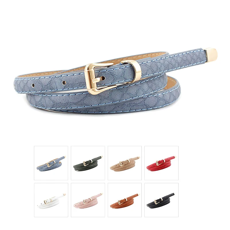 

Casual Belt Fashion Snake Pattern Thin Belt Ladies Femal Waistband New Decorative Women Dress Pin Buckle