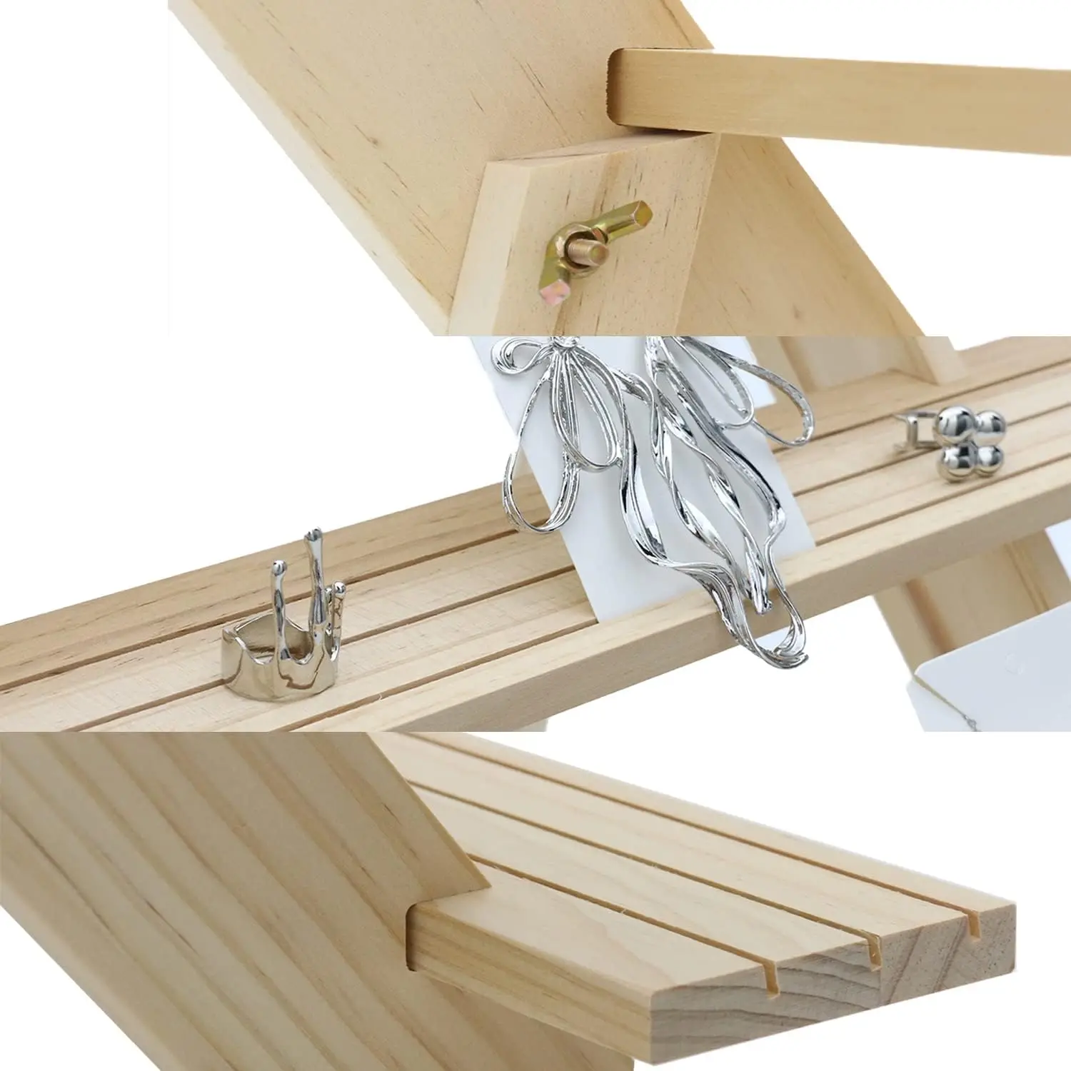 2/3/4/5-Tier Jewelry Pack Multi-layer Storage Rack Solid Wood Earrings Cardboard Rack Portable Retail Table Display Stand