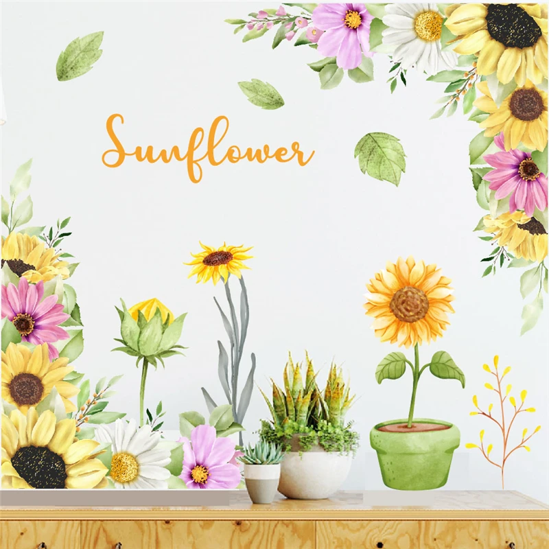 

Красочные наклейки на стену для офиса, магазина, студии, украшения для дома, Diy растения, роспись, искусство, наклейки из ПВХ