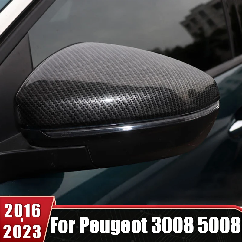 

Rearview Mirror Cover Trim For Peugeot 3008 5008 GT 3008GT 5008GT 2016 2017 2018 2019 2020 2021 2022 2023 ABS Car Accessories