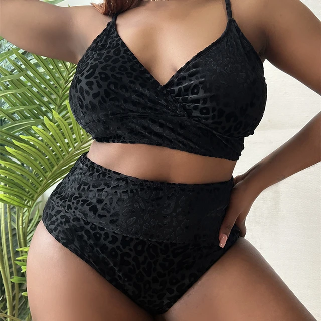 Large Size 4XL Woman Strapless Swimsuit Bikinis Set Leopard Print Swimwear  High Waist Sexy Push Up Bathing Suits Women Beachwear - AliExpress