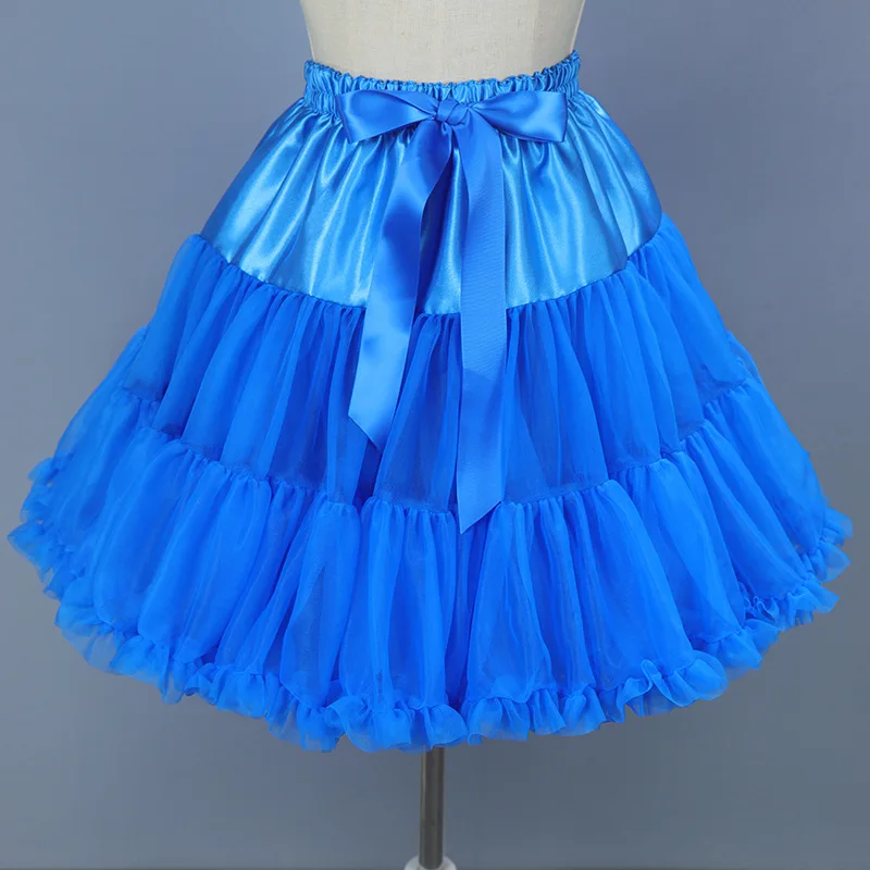 Women Puffy Petticoat Skirts Vintage 50s Tutu Tulle Crinoline Elastic Waist Band Underskirt Rockabilly