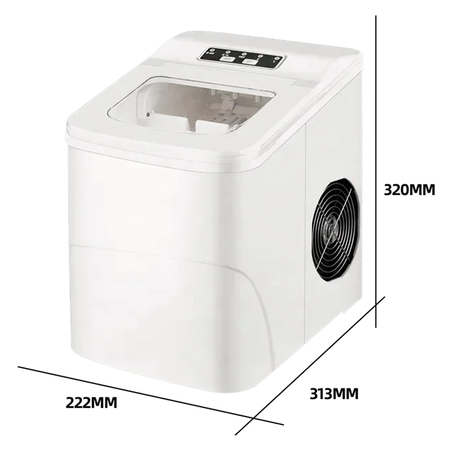 Mini Ice Maker Electric New Cylindrical Ice Machine 12 Kg/24 H Automatic Household Making Machine