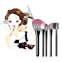 

Cosplay Makeup Brushes Set Synthetic Hair Powder Blush Eyeshaow Eyebrow Highlighter Brush Cute Cartoon Animal Shape Brush
