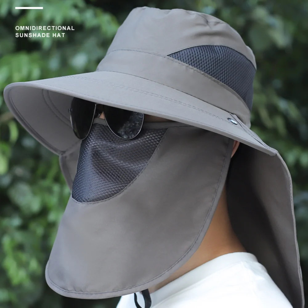 Wide Brim Sun Hat Hot Sale Sunscreen and Shading UV Protection Fisherman Hat Breathable Protect Neck Agricultural Work Gift