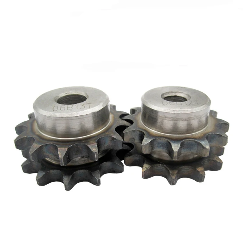 1PCS 06B-2 Double Row Sprocket Wheel Chain Gear 10 Teeth To 32 Teeth #45 Steel