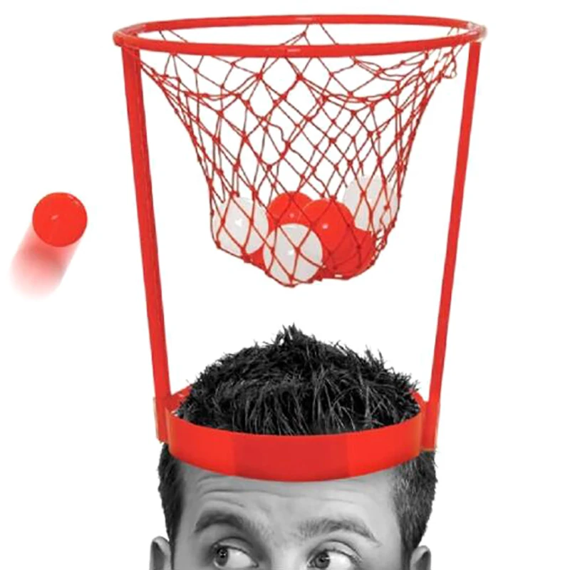 

Head Hoop Basketball Party Game For Kids And Adults Carnival Game Adjustable Basket Net 20pcs Ball For Kids Adults Party