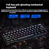 2026 new Mini 60% Gaming Keyboard, RGB Backlit 61 Key Ultra-Compact Keyboard,  Ergonomic Waterproof Mechanical Feeling Office - Image 2