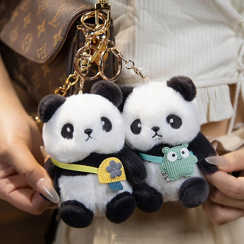 

9 Styles , New 12cm Panda Plush Stuffed Toy Doll - Key Chain Pendant Plush Mouse Dinosaur Pig Doll