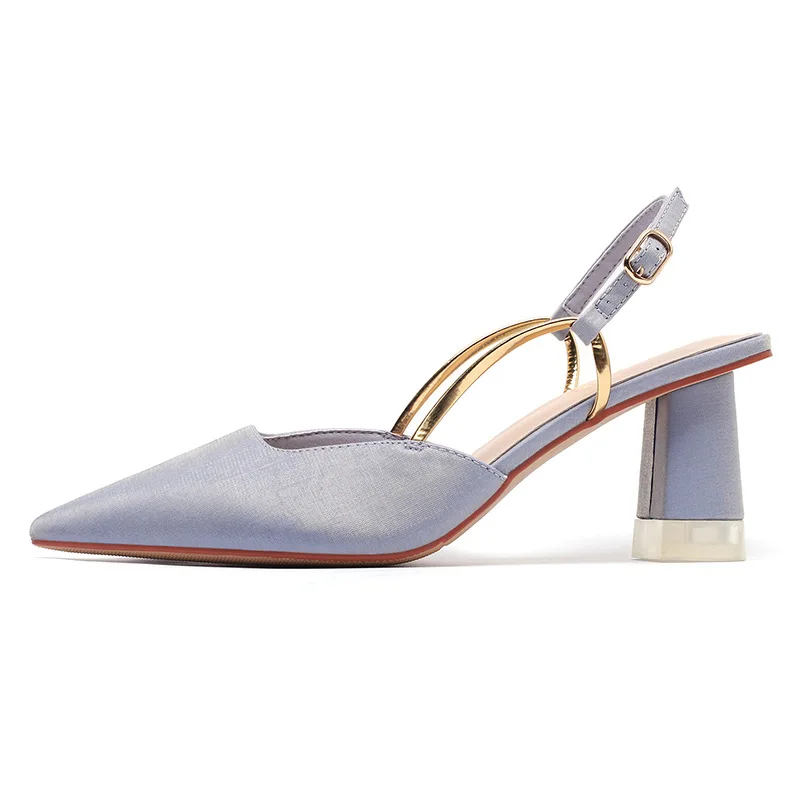 

Women Pumps New Ankle Strap silk High Heels Shoes Woman Pointed Toe Thin Heel Wedding Party Shoes