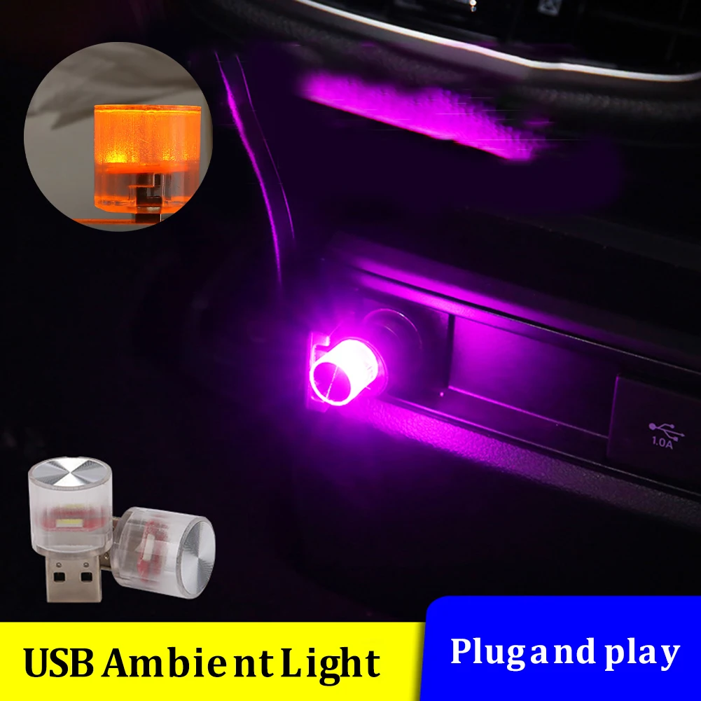 

Mini USB Car Ambient Light Colorful Flash LED Atmosphere Lamp Portable Plug Play Auto Interior Decorative Lighting Night Light