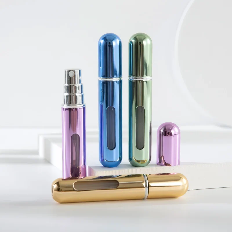 Perfume Bottle 5ml Mini Portable Bottom-Filling Pump Perfume Bottle Sample Perfume Refillable Spray Bottle Empty Cosmetic Containers
