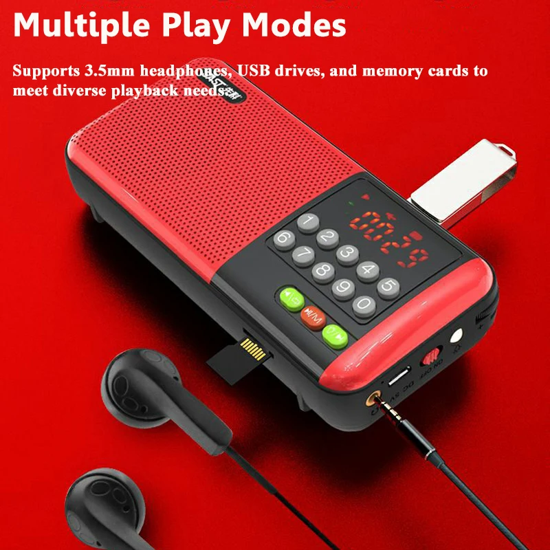 미니 FM 라디오 LED 디스플레이 디지털 라디오 수신기 무선 블루투스 스피커 손전등 TF 카드 USB 3.5MM 헤드폰 재생