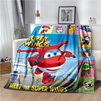 Cartoon Anime Super Wings Throws Blanket for Bedding Picnic Kid Super Soft Cute kawai high quality Flannel Blanket birthday gift 1