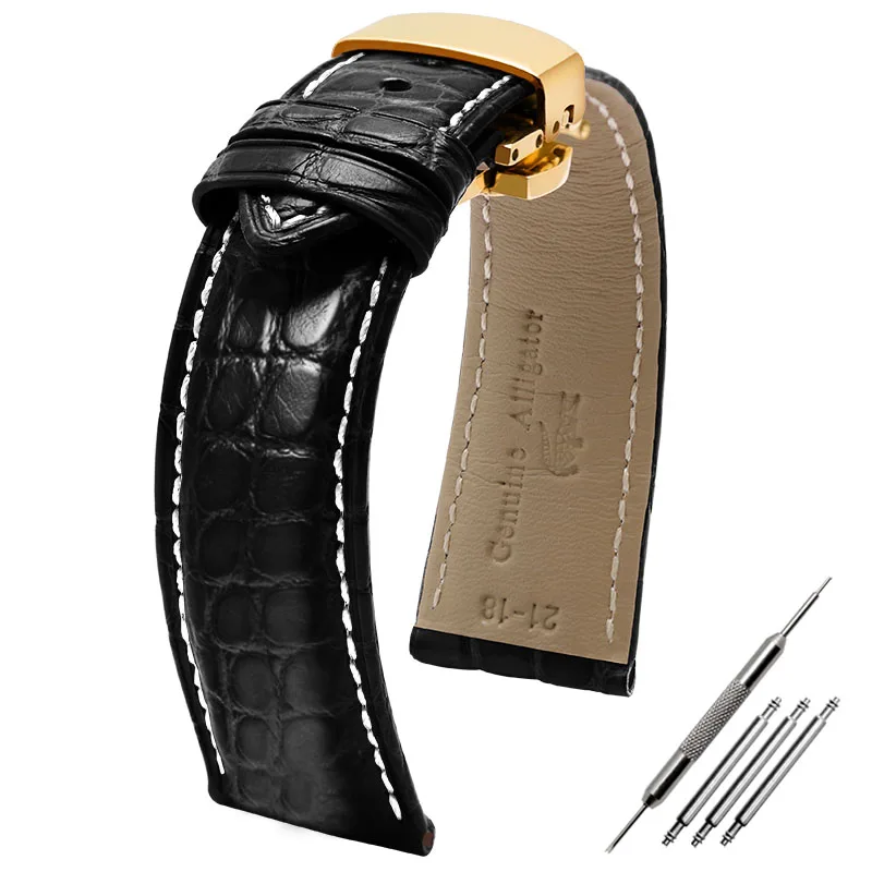 Genuine Alligator Watch Strap 12 13 14 15 16 18 20 21 22 24mm Watchband Men And Women Watch Band Crocodile Skin Leather Bracelet