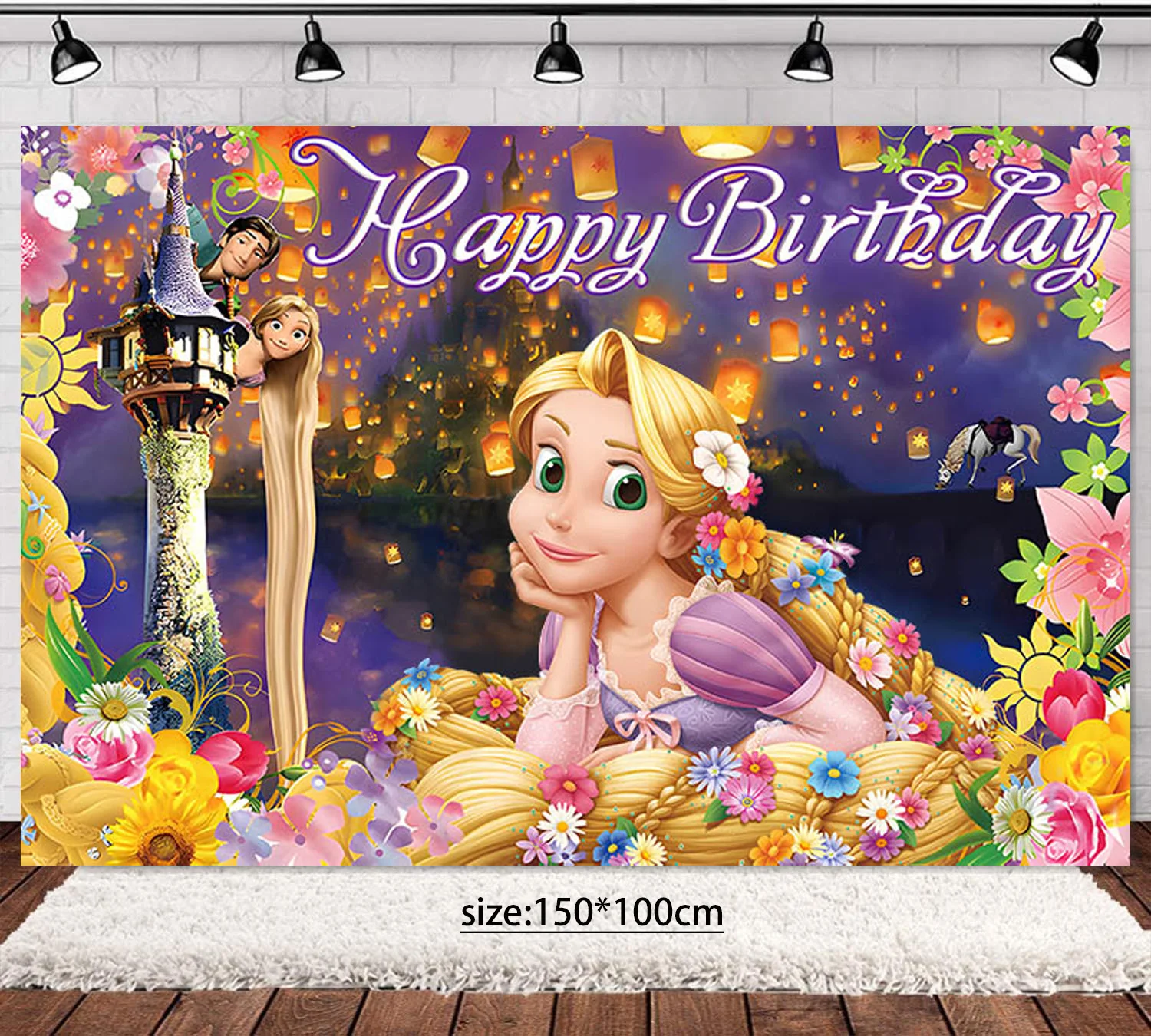 Disney Tangled Rapunzel Princess decoraciones para fiestas, vasos de papel desechables, platos, Pancarta, globos para niñas, suministros para fiestas de cumpleaños