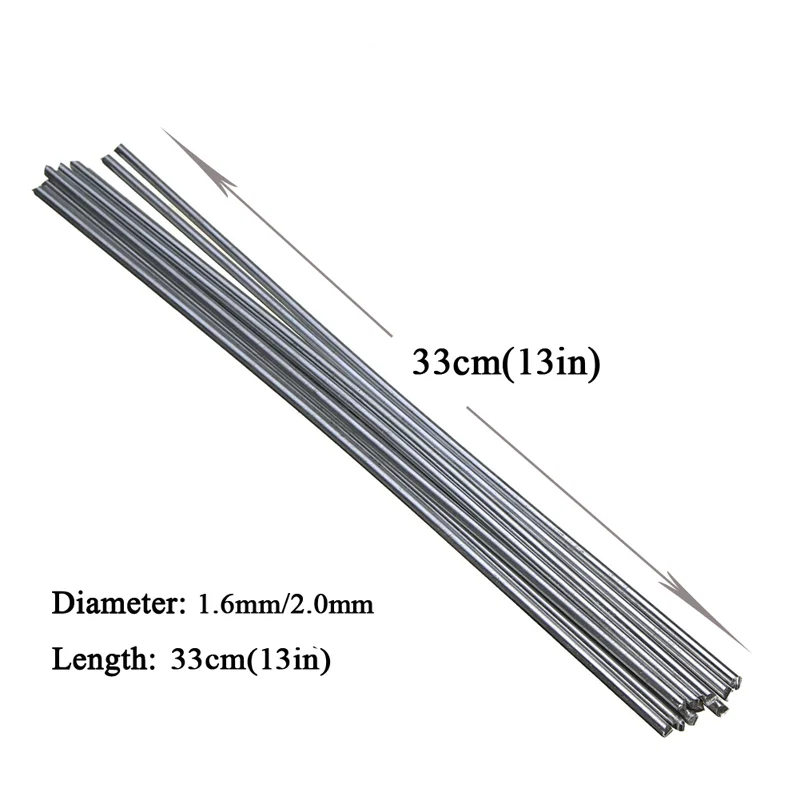 Welding Rods 10pcs Low Temperature Melt Aluminum Weld Bars Cored Wire 2mm Rod Solder for Soldering Aluminum No Solder Powder for welding rods