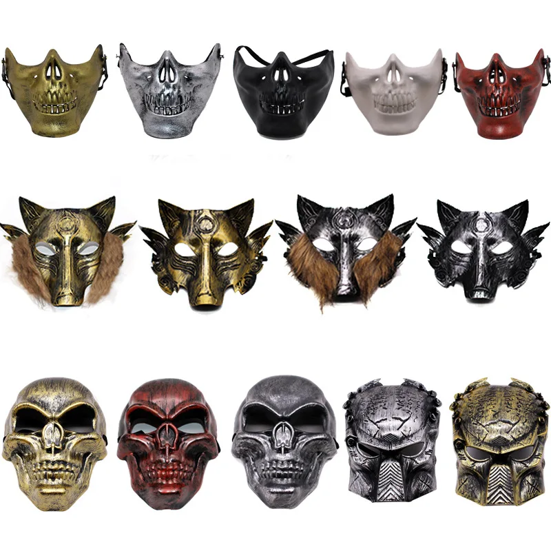 Predator Jagged Warrior Mask Movie Theme Halloween Horror Masks Predator Cosplay Party Hunter Style Toys cosplay toys
