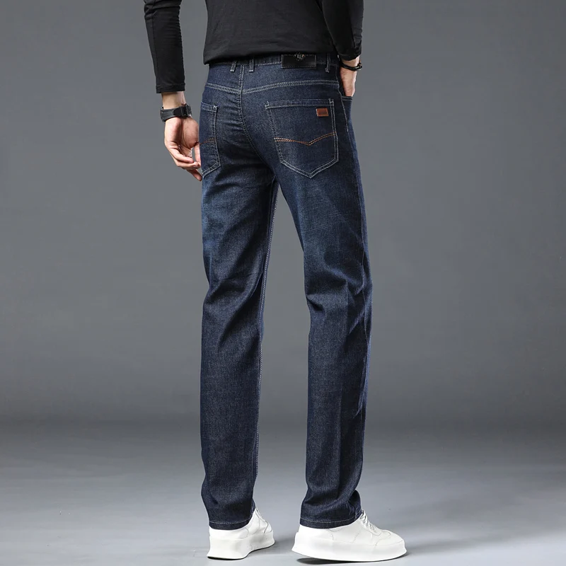 2025 New Fashion Men's Casual Black Blue Cotton Jeans Classic Style Male Denim Trousers Stretch Slim Fit Pants Plus Size 28-40 6
