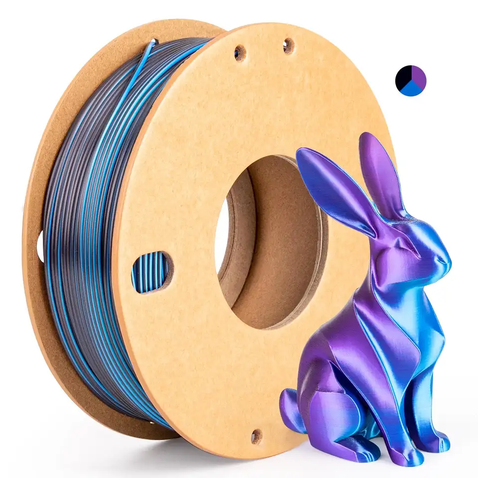 Three Color PLA Silk Filament 250g per Roll Net Weight, Suitable for FDM 3D Printers, 1.75mm Silk PLA 3D Printing Material. image 7