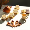 Silicone Afternoon Tea Set Toy Pretend Play Food Learning Role Play Game Early Educational Toy for Toddlers Girls Boys Kids Gift 4