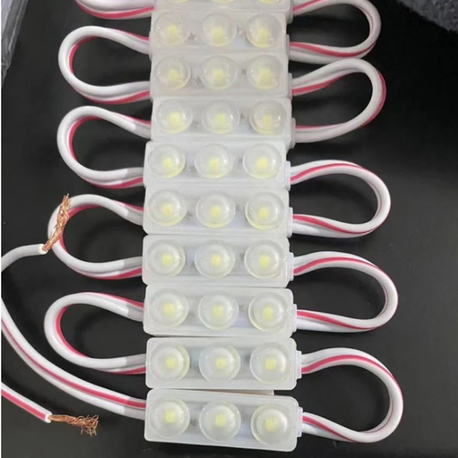 LED Modules 20pcs DC 12V 2835 6500k White SMD with Lens 3010 Backlight Waterproof IP67 Sign Lighting