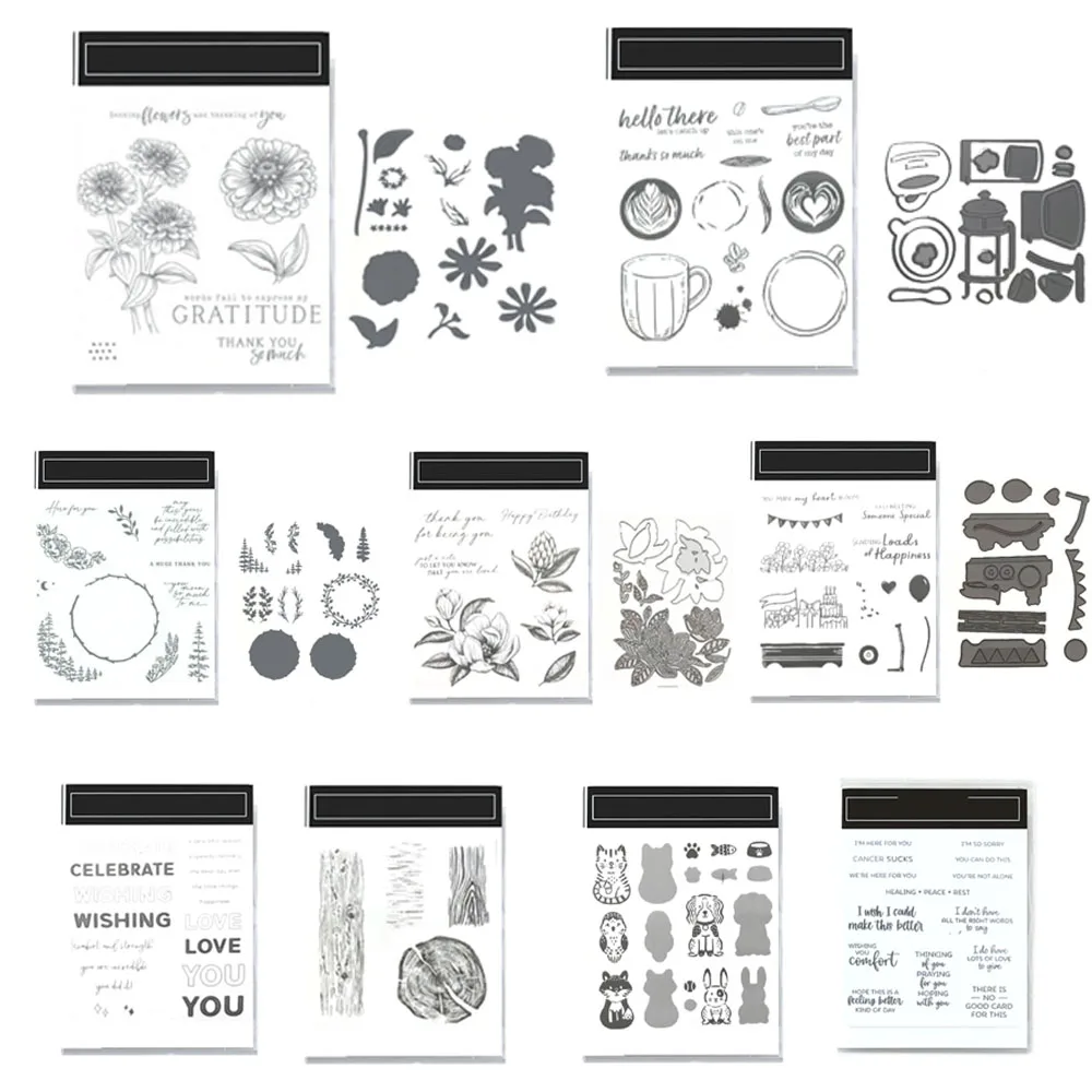 

New Catalogue 2024 Stamps And Dies For DIY Card Making Scrapbook Die Cutter Festival Day Stamping Plate UP Stationery Knife