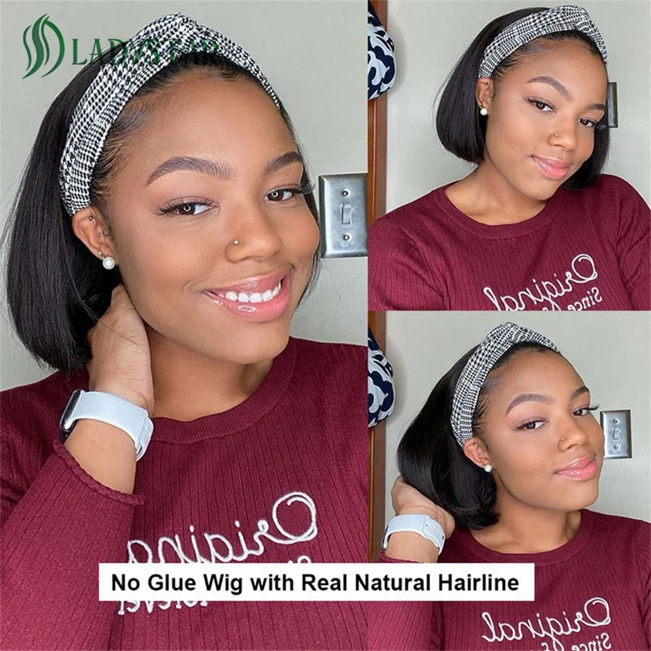 Bob Headband Wigs Human Hair Wig For Women