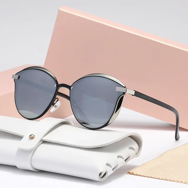New Style Polarized Sunglasses For Women Catmore Round Sun Glass Ladies Woman Eyewear Accessory UVAB Protection 5