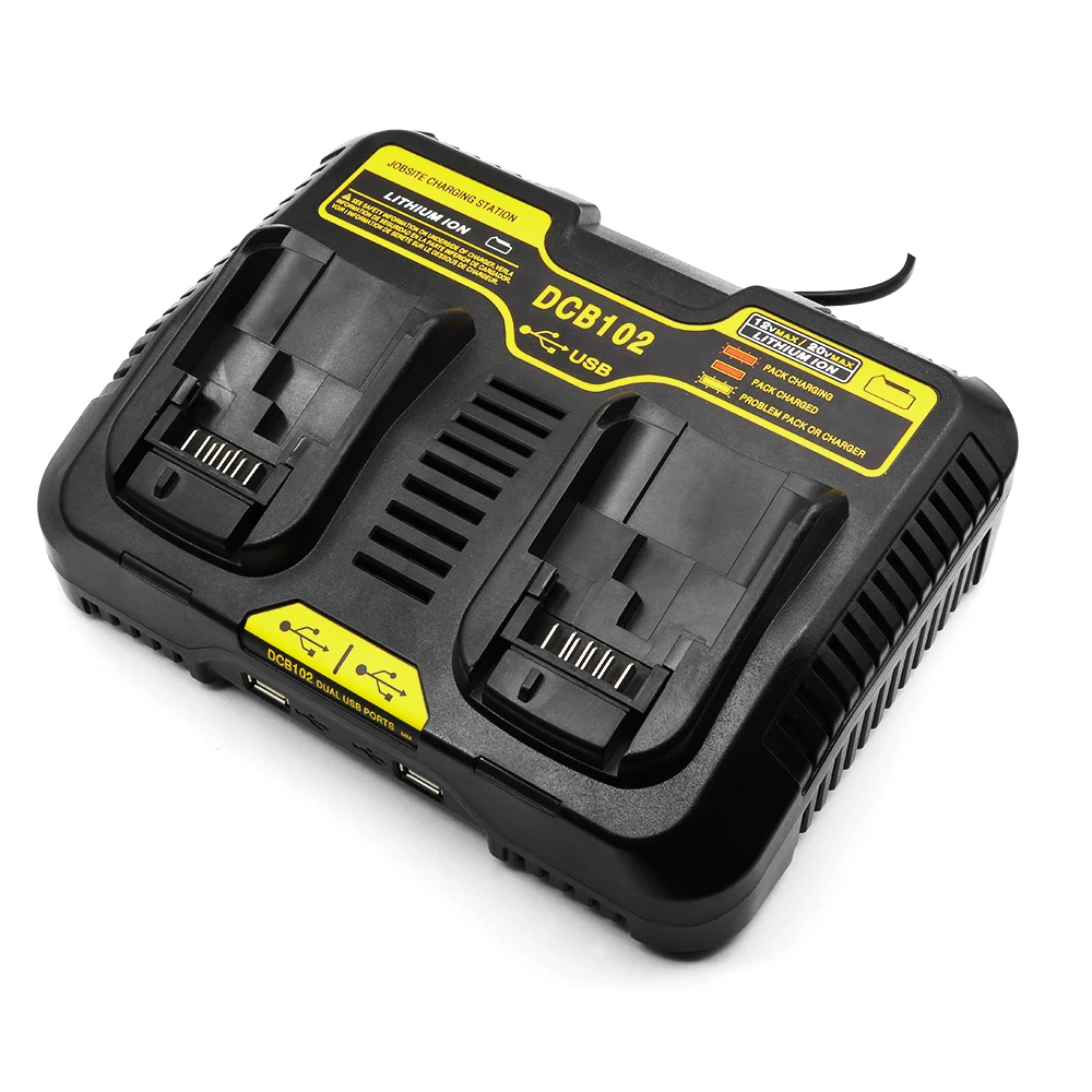 

Factory 12V / 20V Dual Charger DCB102 for DEWALT 12V - 20V MAX Lithium-Ion Batteries
