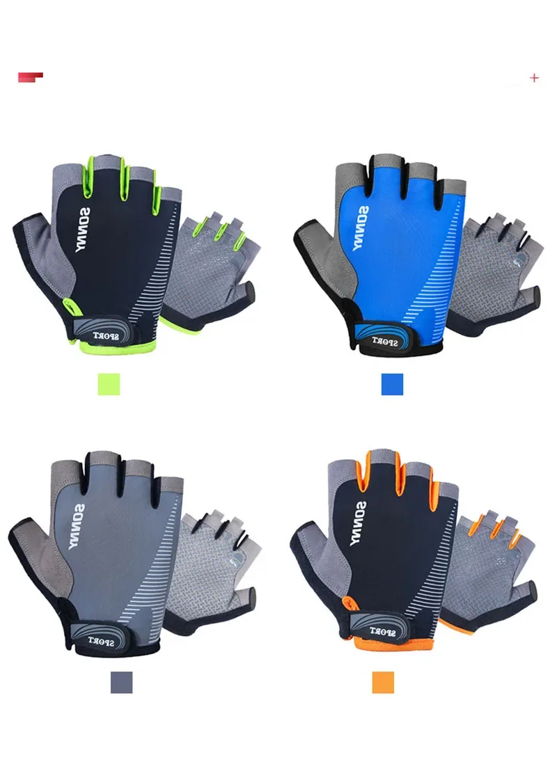 Cycling Gloves fingerless gloves 1Pair Half Finger Cycling Gloves Anti-slip Anti-sweat Gel Bicycle Riding Glove Shock Proof Road Mountain Bike Gloves for Men
