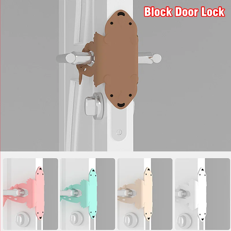 Block Door Lock 4 Level Adjustable Mute Lock Cover Anti-collision Protection er Pad Prevent Closing Door Impact Reduce Noise