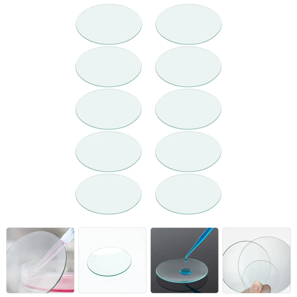 

10 шт. посуда из стекла Лабораторная посуда лабораторные стеклянные колпачки для лабораторий Обучающие часы прозрачные очки для школы