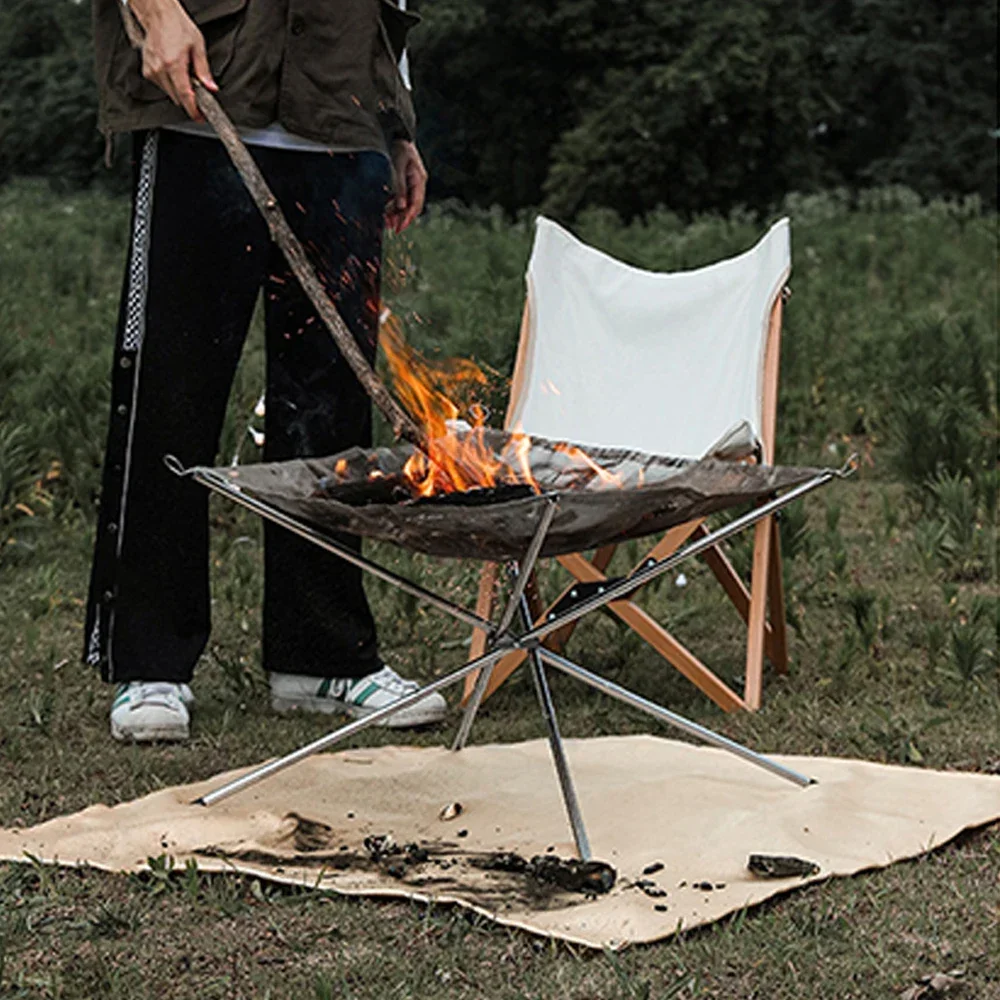 Barbecue Pad Fire Blanket Camping Fireproof Cloth Fire Pit Mat Picnic BBQ Pad High Temperature Anti-Scald Flame Retardant Rug