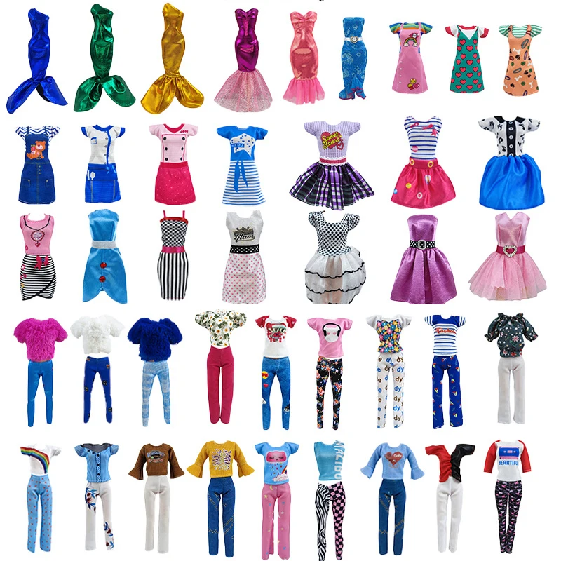 

Ladies Fashion Doll Clothes Set Doll Dressup Dress Skirt Wide Leg Pants T-shirt for Barbie 30cm 1/6 Accessories Girls Toy Gifts