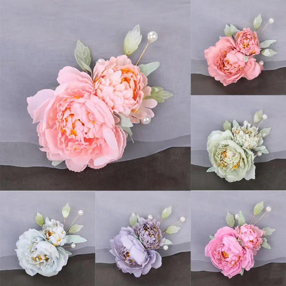 

Cloth Flower Hair Clip Charm Hairpin Flower Brooch Brides Hair Buns Headwear Pearl Floral Hair Pins Wedding Decorattion