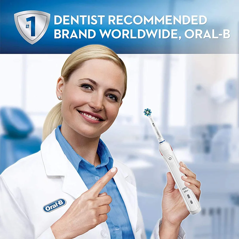 Oral B Electric Toothbrush Pro 4000 3D Action Daily Clean Teeth Visible Pressure Sensor 4 Modes Gum Cares Waterproof Rechargeabl images - 6