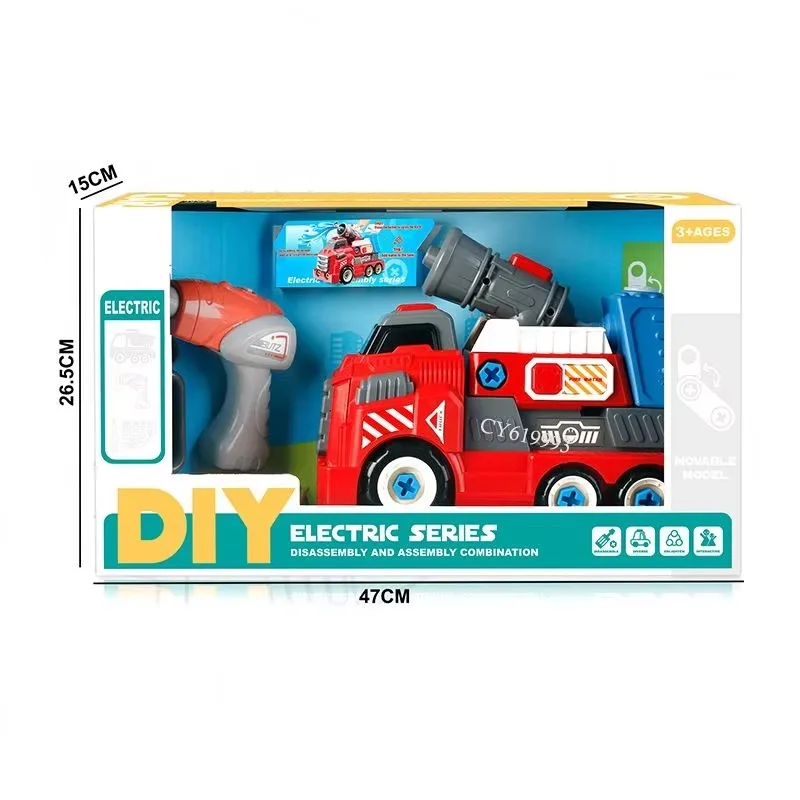 High Quality Take Apart Take Apart Cars Assembly Fire Trucks Toy Truck Construction Toy Vehicles With Tools and Electric Drill
