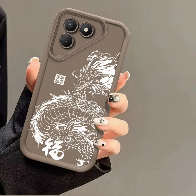 Fashion Dragon Totem Silicone Shockproof Case