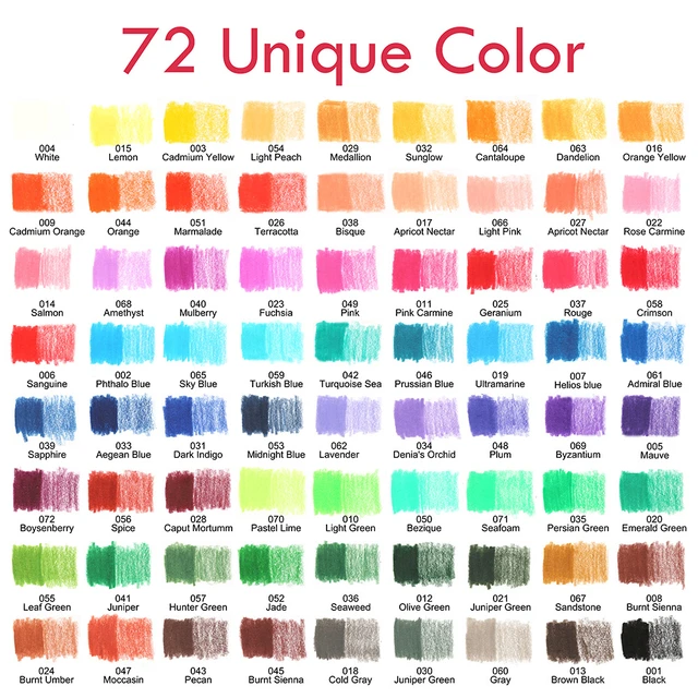 Soucolor 72-Color Colored Pencils, Soft Core, Art Coloring Drawing Pencils for Adult