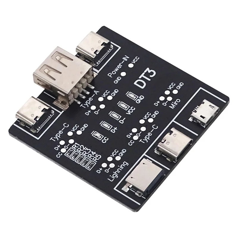 IOS 안드로이드 용 ABUOUSB 데이터 라인 감지 보드 Micro-USB Type-C 단락 회로 스위치 감지 보드 DT3 USB 케이블 테스터