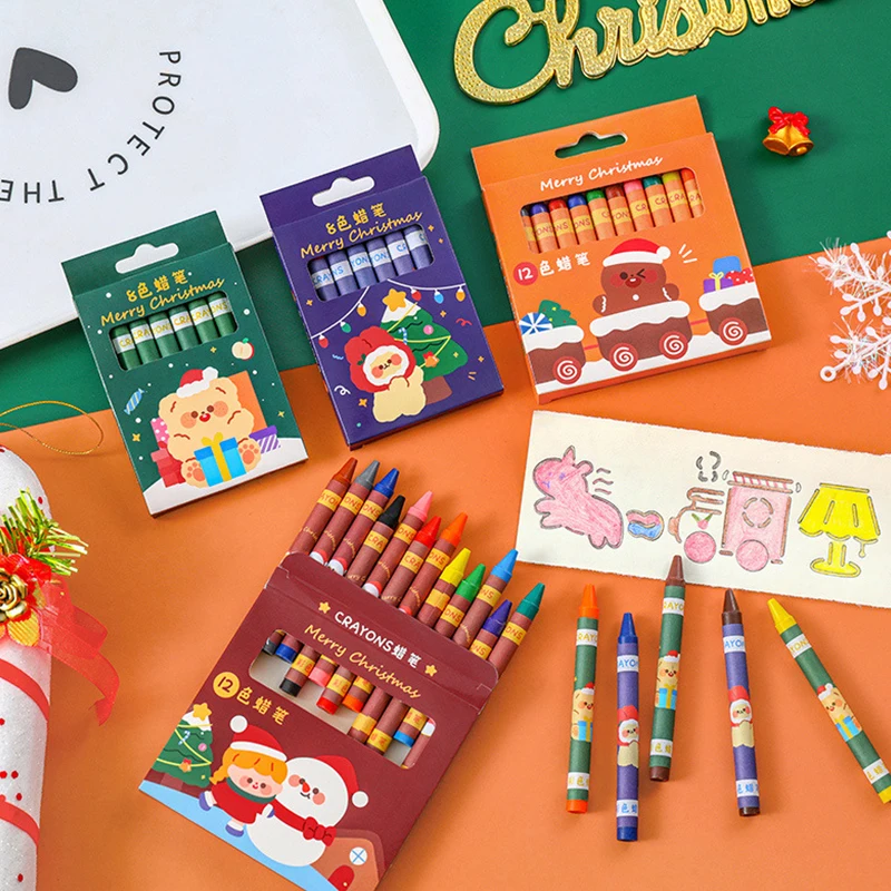 Multicolor Christmas Crayon Set Children Professional Heavy Color Oil Pastel Drawing Painting Super Soft Oil Pastel Art Supplies