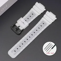 Durable Resin Diving Watch Strap - 16mm Rubber Replacement Band - 16mm (Transparent black)