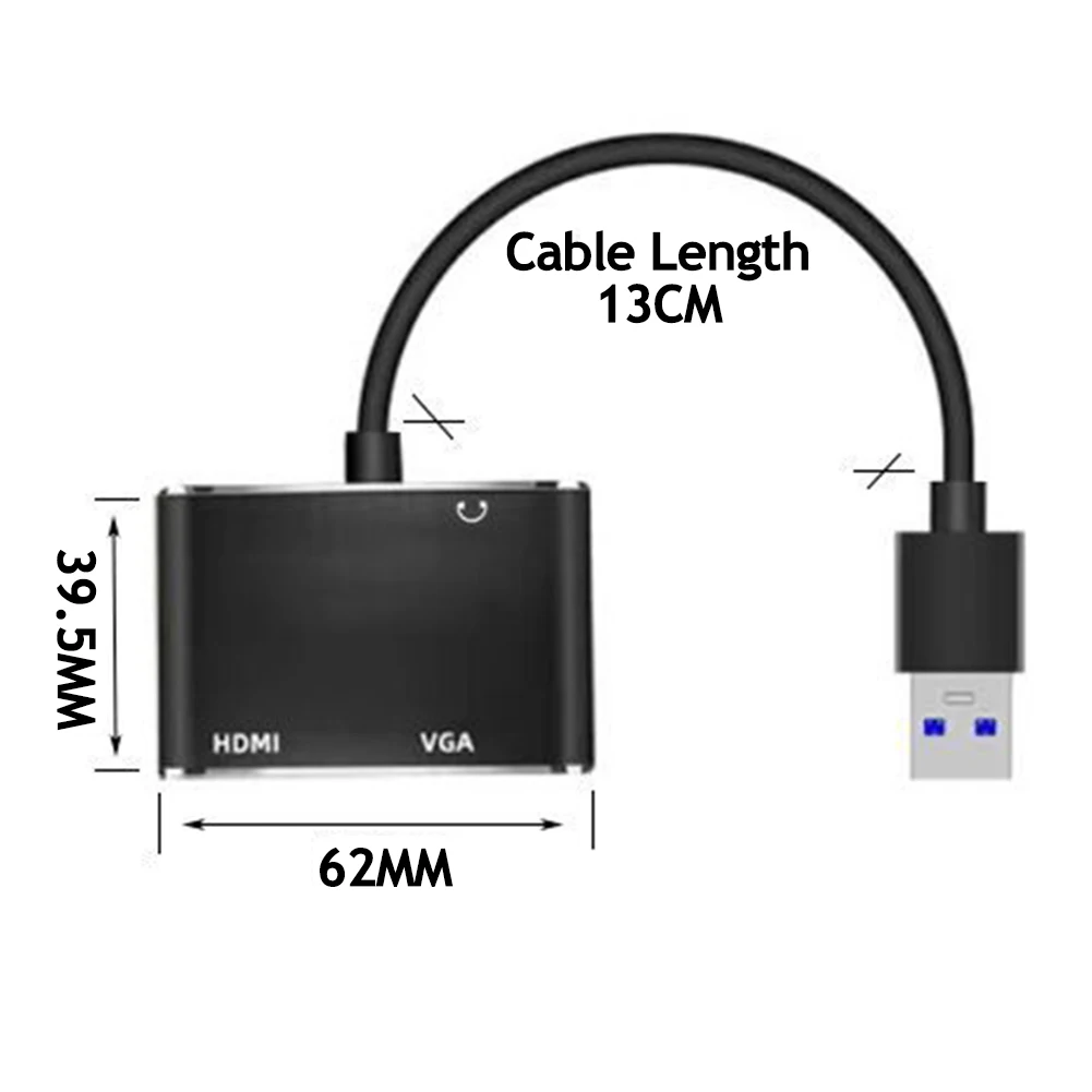 Switch Docking Station USB3.0 3 in 1 HUB USB to HDMI-compatible VGA 3.0 Docking Station Charging 1080P