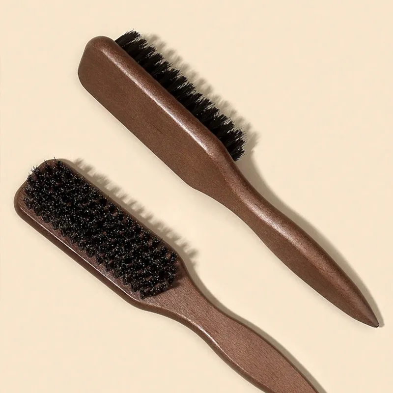 Uomo Spazzola per barba in legno di faggio Setole di cinghiale Pettine per acconciature Testa di olio di nicchia Strumento per toelettatura Negozio di barbiere Pulisci Spazzare i capelli rotti - immagine 4