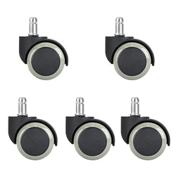 Universal Swivel Caster Wheels for Chairs and Furniture - Set of 5, 2-Inch Rollers (5pcs Gray)