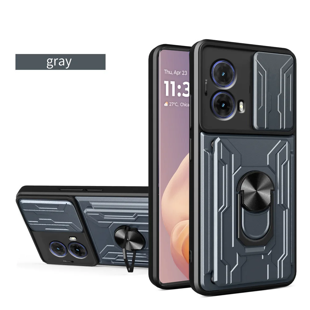 Card Holder Armor Hybrid Ring Cover with Camera Protection