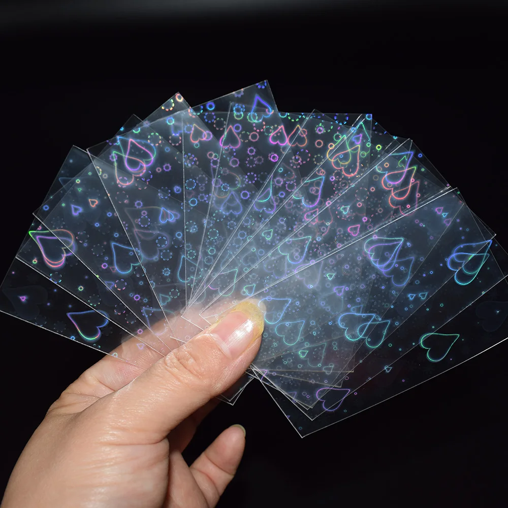 

50ct Holographic Flashing Sleeves Top Loading Trading Card Sleeves 57X89MM Protector for Korea Idol Small Cards